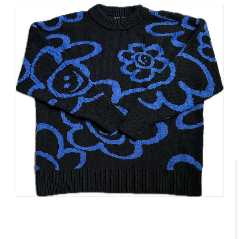 Forever 21 Black and Blue Knit Sweater